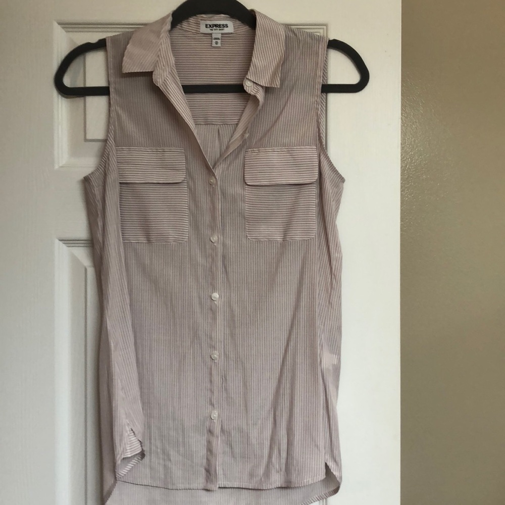 Striped sleeveless blouse